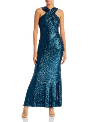 Eliza J Sequin Halter Gown | Bloomingdale's Women
