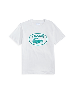 Lacoste Boys' Alligator Logo Tee - Little Kid, Big Kid In White