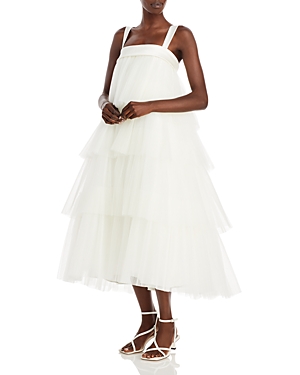 Amsale Tiered Tulle Trapeze Dress