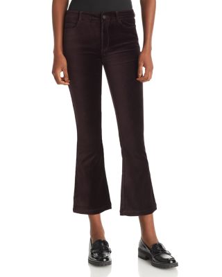 PAIGE - Claudine Velvet High Rise Kick Flare Jeans in Black Cherry