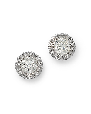 Bloomingdale's Diamond Halo Stud Earrings in 14K White Gold, 2.0 ct. t.w. - 100% Exclusive
