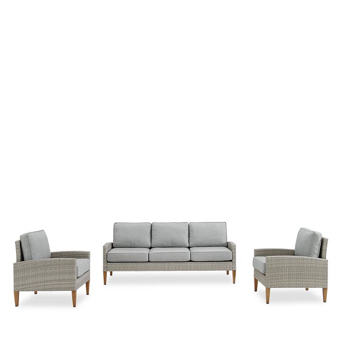 Crosley Sparrow & Wren Capella Outdoor Wicker 3 Piece Sofa Set