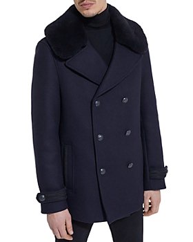 The Kooples - Mix Wooly Weft Double Breasted Chevron Coat