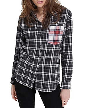 The Kooples Check Overshirt In Black