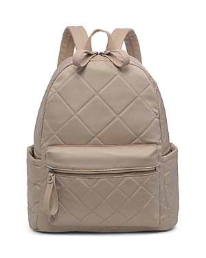 Sol & Selene Large Motivator Quilted Nylon Backpack In Nude