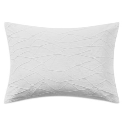 Abstract Crinkle White Duvet Cover Set, Queen