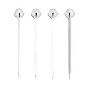 Shop Anna New York Hospitality Cocktail Picks, Set Of 4 In Silver/crystal