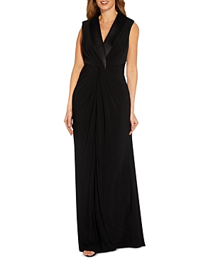 ADRIANNA PAPELL JERSEY TUXEDO GOWN