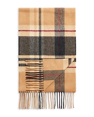 The Men's Store At Bloomingdale's Plaid Oversized Cashmere Scarf - 100% Exclusive In Camel