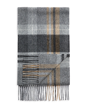 The Men's Store At Bloomingdale's Plaid Oversized Cashmere Scarf - 100% Exclusive In Gray