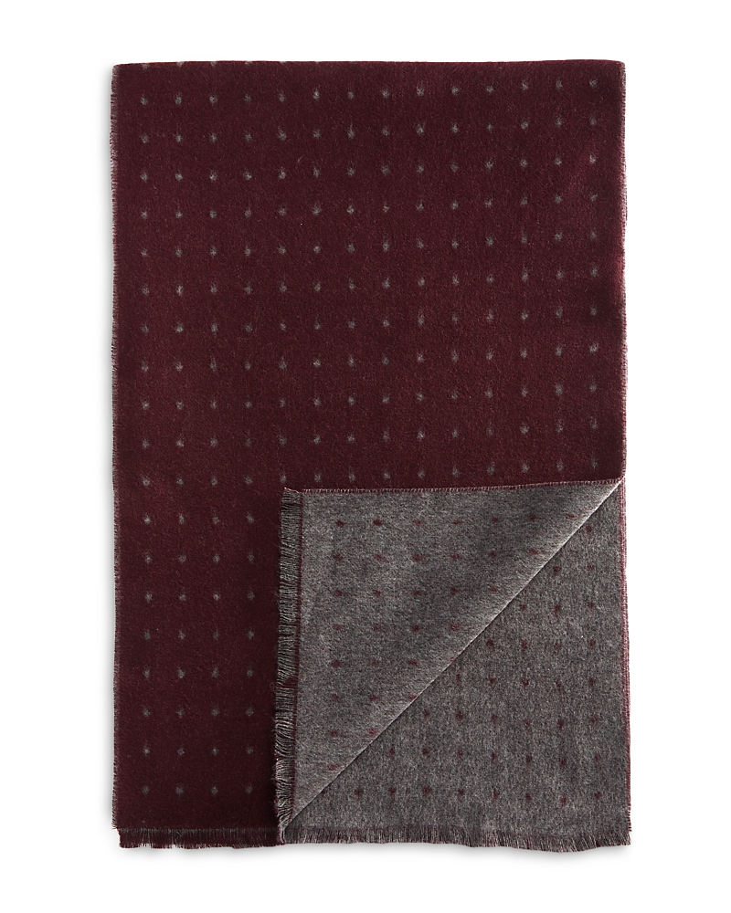 The Men's Store At Bloomingdale's Reversible Dots Woven Scarf - Exclusive In Wine