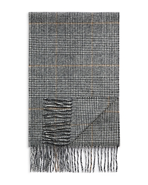 The Men's Store At Bloomingdale's Glen Plaid Oversized Cashmere Scarf - 100% Exclusive In Charcoal
