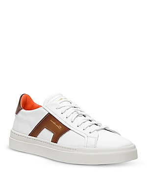 Santoni Dbs1 Sneaker In White/brown