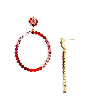 Aqua Multicolor Hoop Drop Earrings - 100% Exclusive In Red/gold