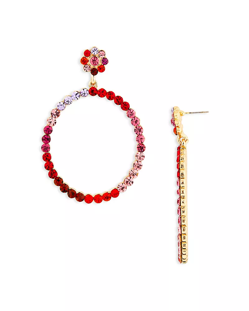 Aqua Multicolor Hoop Drop Earrings - Exclusive