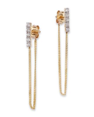 Bloomingdale's Fine Collection - Diamond Vertical Bar Chain Earrings in 14K Yellow Gold, 0.25 ct. t.w. - Exclusive