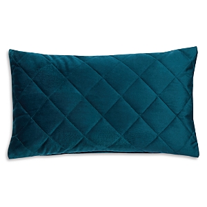 Frette Quilted Velvet Decorative Cushion In Peacock
