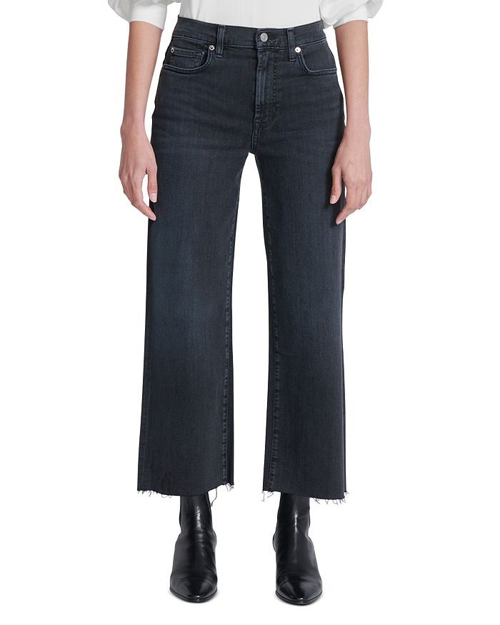 7 For All Mankind Alexa High Rise Cropped Wide Leg Jeans in Night Rider ...