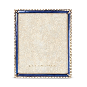 Jay Strongwater Laetitia Enamel & Stone Edge 8" X 10" Picture Frame In Delft Garden