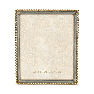 Jay Strongwater Enamel & Stone Edge 8" X 10" Picture Frame In Silver