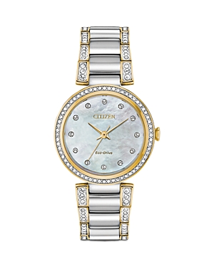 CITIZEN ECO-DRIVE CRYSTAL WATCH, 28MM