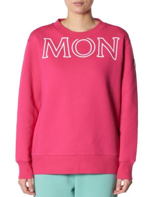 Moncler Printed Cotton-jersey Sweatshirt In Dark Pink