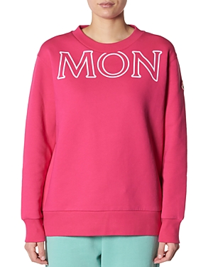 Moncler Printed Cotton-jersey Sweatshirt In Dark Pink