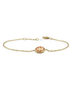 Bloomingdale's - Cameo Medallion Link Bracelet in 14K Yellow Gold - 100% Exclusive