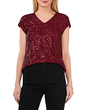 Vince Camuto Short Sleeve Sequin Top