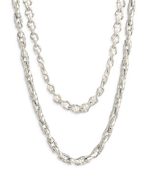 Shop Sterling Forever Amedea Layered Necklace, 16-18 In Silver