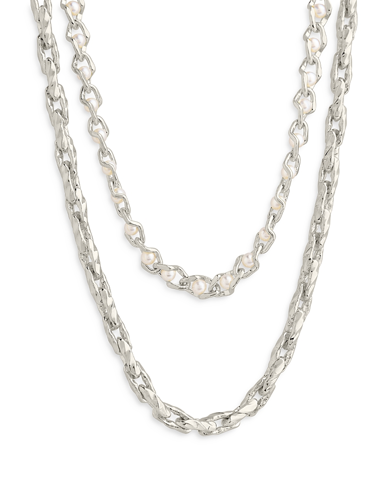Sterling Forever Amedea Layered Necklace In Silver
