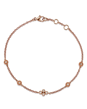 Bloomingdale's Diamond Clover Link Bracelet in 14K Rose Gold, 0.10 ct. t.w. - 100% Exclusive