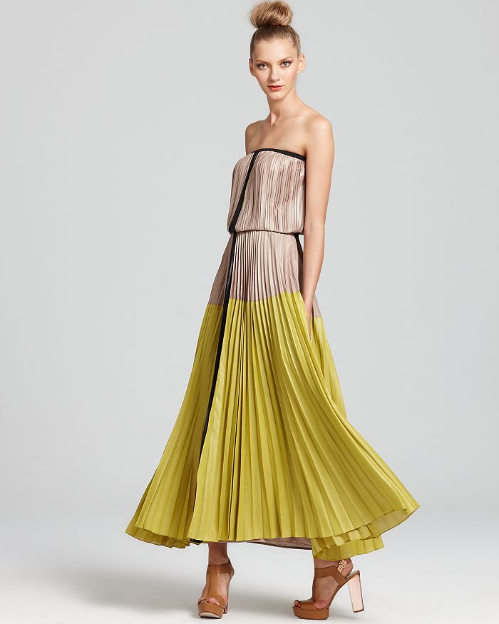 BCBGMAXAZRIA Pleated Ombre Maxi Dress | Bloomingdale's