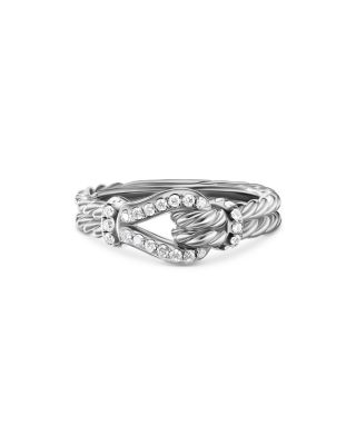 David Yurman - Sterling Silver Thoroughbred&reg; Diamond Pav&eacute; Loop Ring