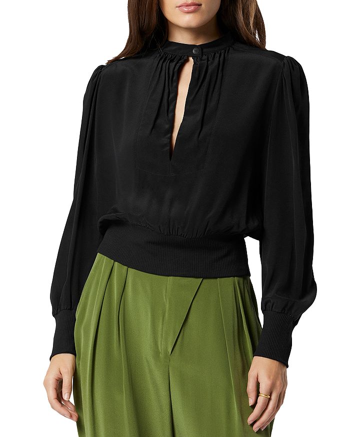 Joie black sale silk blouse