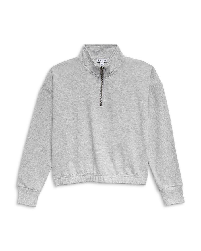 Splendid Girls' Sawyer Cotton Blend Half Zip Mock Neck Sweatshirt Big