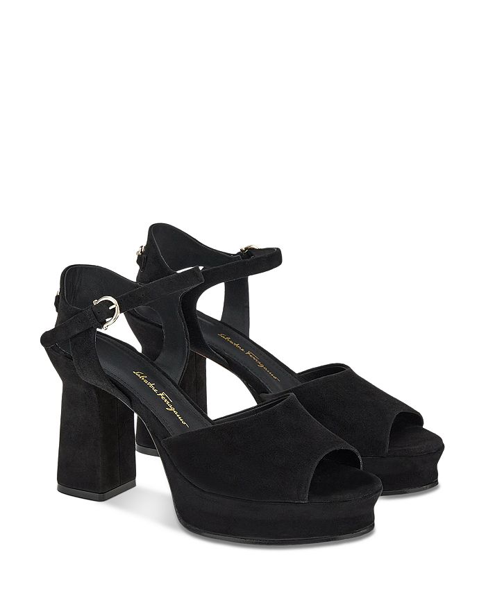 Ferragamo Women's Ankle Strap Platform F Heel Sandals Bloomingdale's