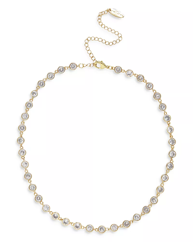 Ettika Bezel Choker Necklace in 18K Gold Plate, 12