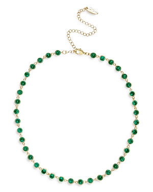 Shop Ettika Bezel Choker Necklace In 18k Gold Plate, 12 In Green