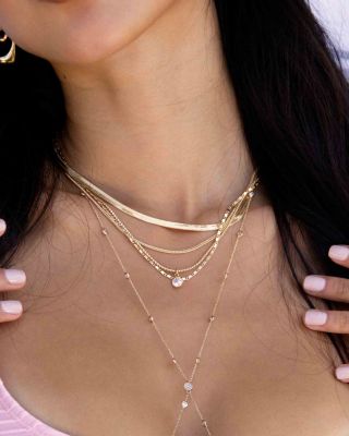 All the Chains 18K Gold Plated Layered Necklace, 13-15&amp;quot;