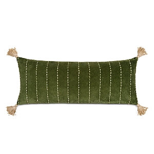 Surya Velvet Kantha Decorative Pillow, 13 X 36 In Green