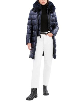Kat Shearling Trim Down Puffer Coat