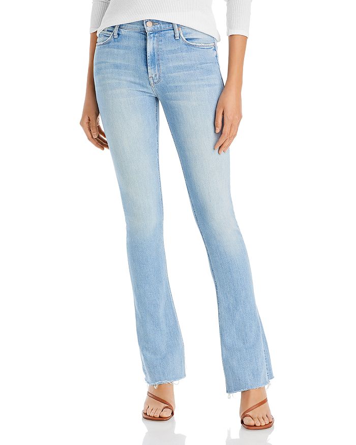 MOTHER The Runway Frayed Hem High Rise Bootcut Jeans in Crossroads ...
