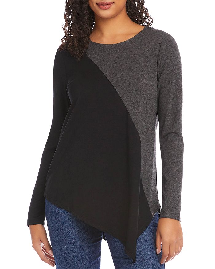 Karen Kane Color Block Asymmetric Hem Sweater | Bloomingdale's