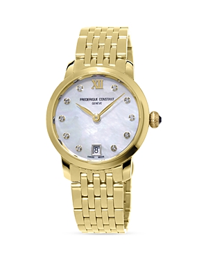 Frederique Constant Slimline Watch, 30mm In White/gold