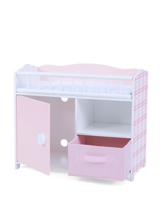 Kids Aurora Princess Pink Plaid Baby Doll Bed with Accessories Pink - Ages 3-7