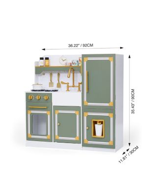 Kids Versailles Deluxe Classic Play Kitchen Olive Green - Ages 3-7