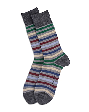 Falke Tinted Stripe Socks In Gray Melange