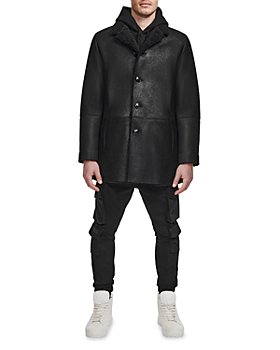 HiSO - Royce Double Face Leather & Shearling Trim Coat