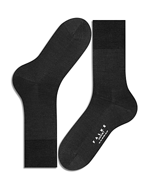 Shop Falke Airport Wool Blend Melange Socks In Black